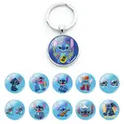 Брелок Disney Лило и Стич на сумку, автомобильный брелок, темпераментный модный для мальчиков и девочек, стеклянный кабошон, брелки унисекс DSN263