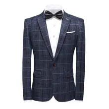 Costume pour homme, nouveau manteau quatre saisons Business décontracté, mode marié, robe de mariée à carreaux, un bouton, trois couleurs, M 5XL  (2)