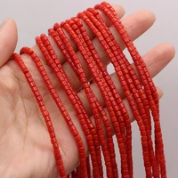 natural coral beaded red irregular square shape beads for women jewelry making diy necklace bracelet accessories 3x3mm
