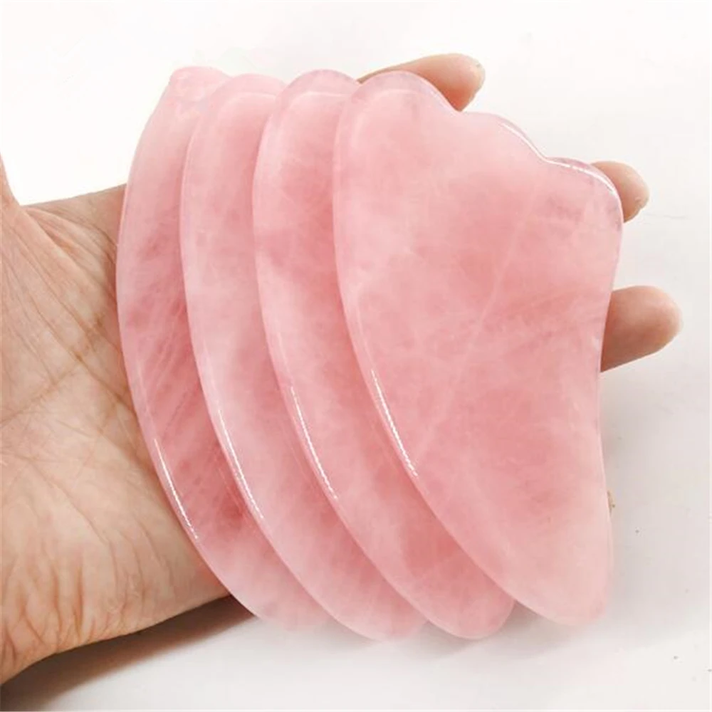 

Rose Jade Guasha Board Natural Stone Scraper Facial Massage Roller Jade Massager for Face Neck Back Body Slimming Relax Tools