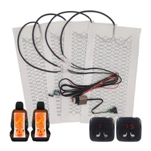 Universal 12V Car Seat Heater Carbon Fiber Heat Pads Set 5 Levels Digital Display Switch Dual Control System With Harness Kit