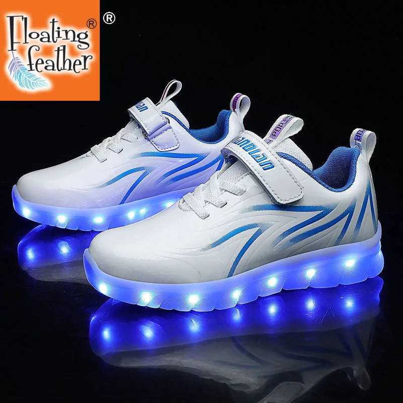 

Size 26-35 Luminous USB Charged Shoes for Children Boys Girls Glowing Sport Sneakers with LED Lights Kids Anti-slip Lighted Shoe