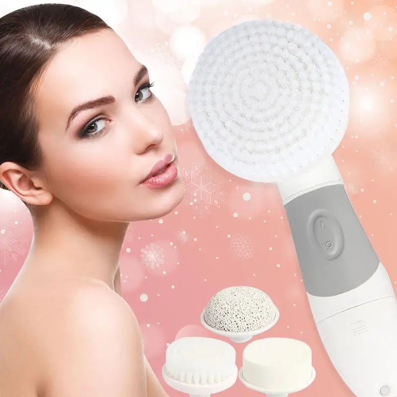Мини 4 в 1 электрическая щетка для очищения лица инструмент удаления черных точек