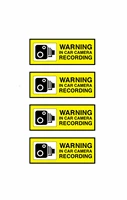 warning decals 4x warning in car camera recording decal security dash sticker ps set 4 stickers pvc vinyl reflective stickers