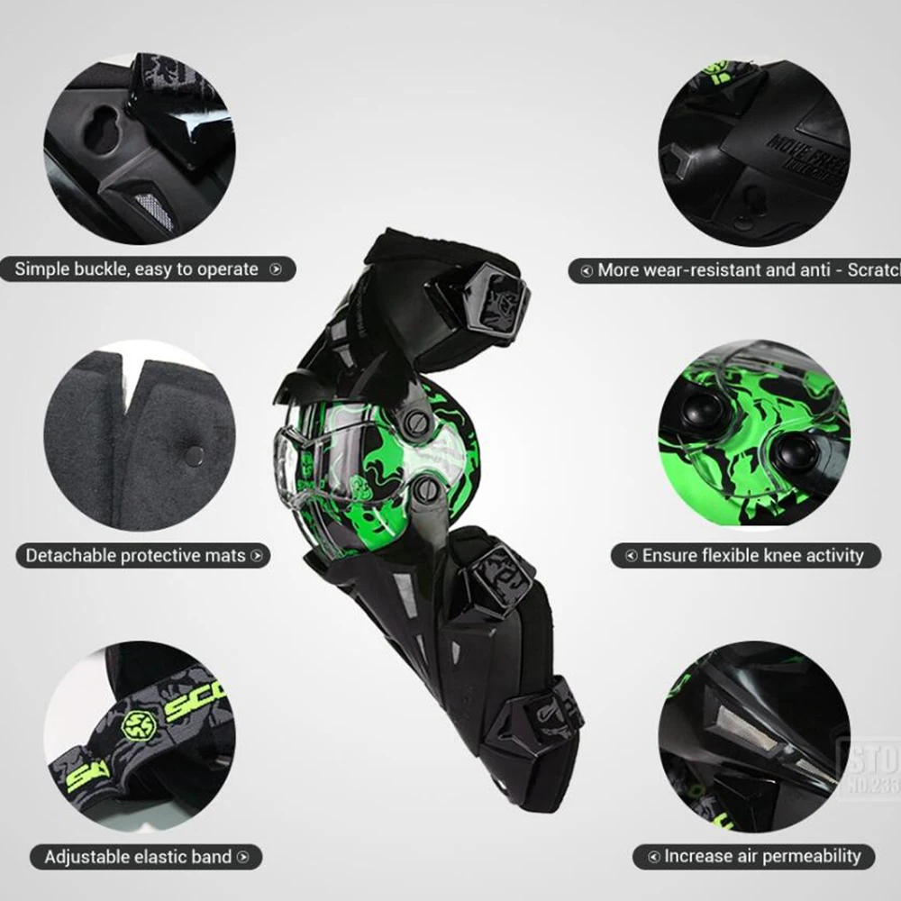 

SCOYCO Motorcycle Knee Pads Motocross Knee Protection Moto Racing Protective Guard Gear Motorbike Knee Protector Moto Protection