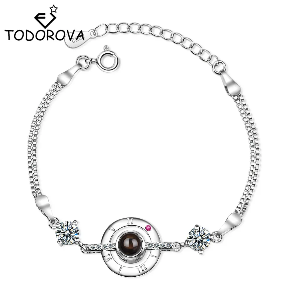 Очаровательный женский браслет Todorova на 100 языках Я люблю тебя с памятью розовое