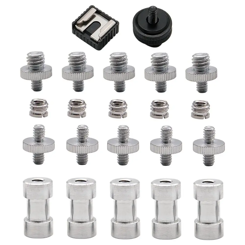 

22 Pcs Camera Screw 1/4 Inch and 3/8 Inch Converter Threaded Screws Adapter Mount Camera Hot Shoe Mount to 1/4 Set for Camera