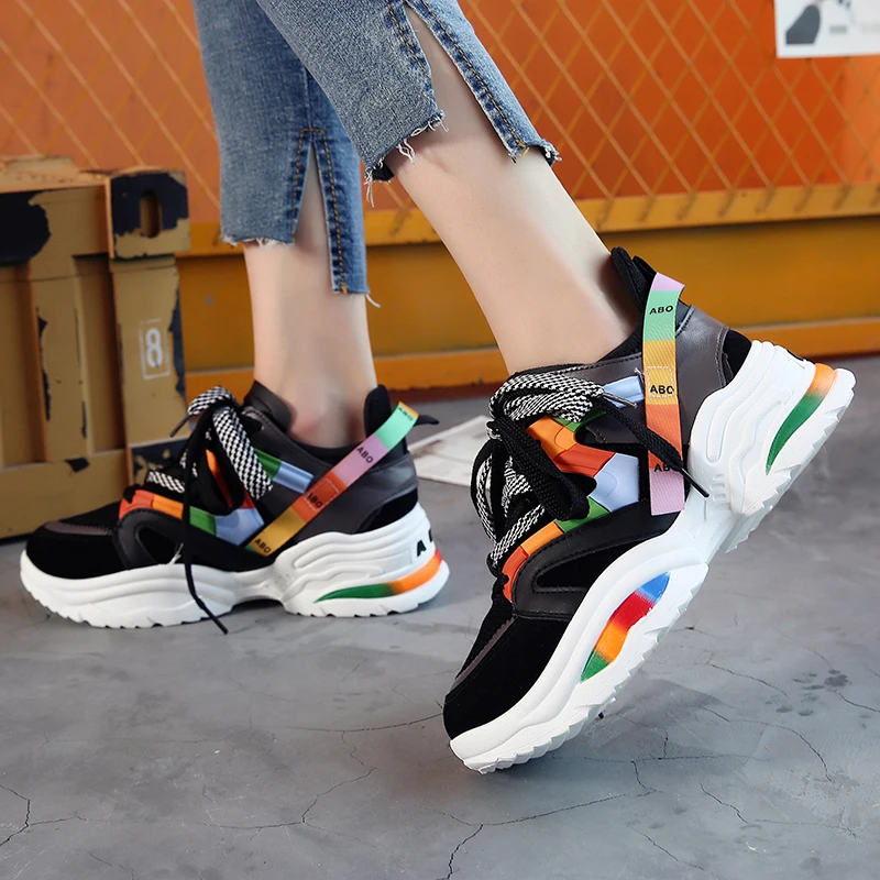 Новинка 2020 стильная женская спортивная обувь увеличивающая рост 6 см женские