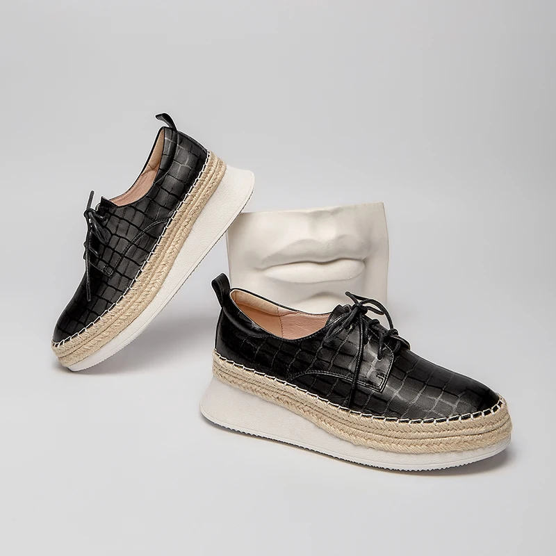 Женские оксфорды на плоской подошве для женщин Женская обувь из натуральной кожи