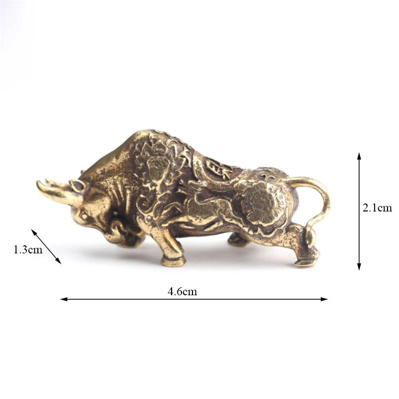 Латунная статуя на удачу коррида медная миниатюрная статуэтка животного офисный