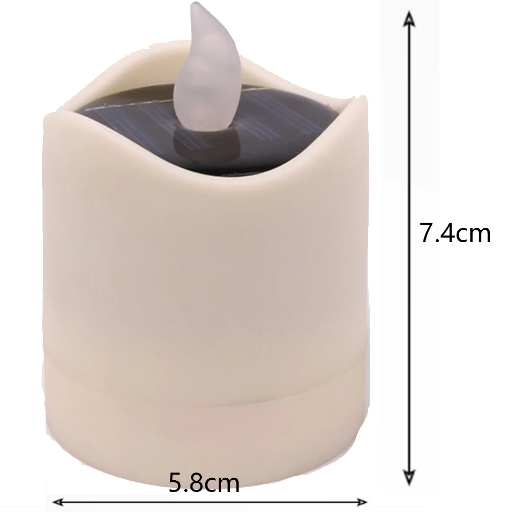 Автоматический ВКЛ ВЫКЛ 2X солнечный датчик Свеча светильник электронный