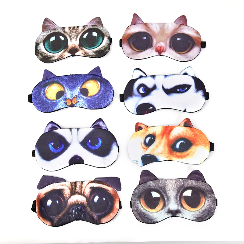 

5Pcs Cute Cat Dog Sleep Mask Eyeshade Cover Adjustable Eye Mask Natural Sleeping Soft Blindfold Eyepatch Sleep Eye Cover