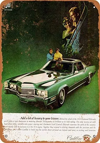 

12 x 16 inches Metal Vintage Funny Tin Sign 1970 Car Art Eldorado