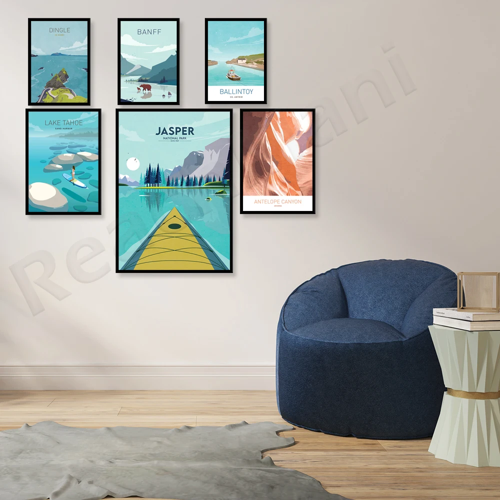 Постеры для путешествий принты Калифорнийского озера Тахо полуостров Дингл