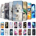 Роскошный чехол для телефона Honor 9A 9C 9S 9X 30 Lite X10 V30 30 Pro, кожаный флип-чехол с животным рисунком, слот для карт, кошелек, чехол, футляр