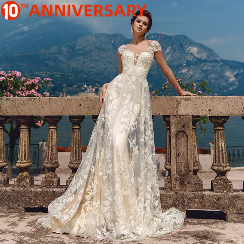 BAZIIINGAAA роскошное свадебное платье кружева с длинным рукавом v образным вырезом