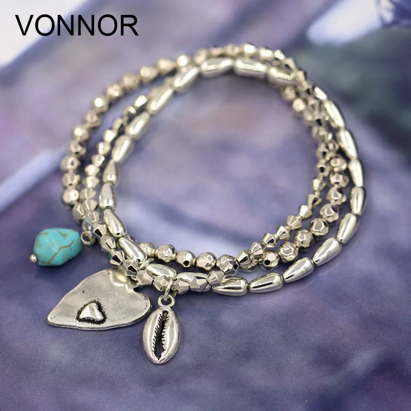 Женский ювелирный браслет Модный золотой бусина серебряного цвета браслеты из