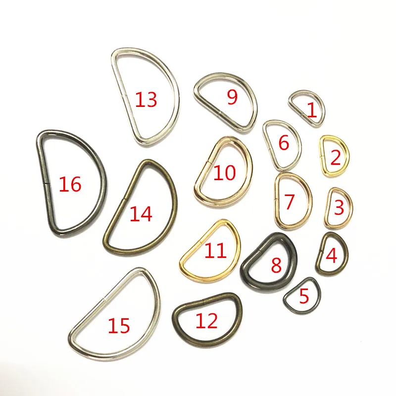Металлические D образные пряжки Dee полукруглая застежка несварное полукольцо