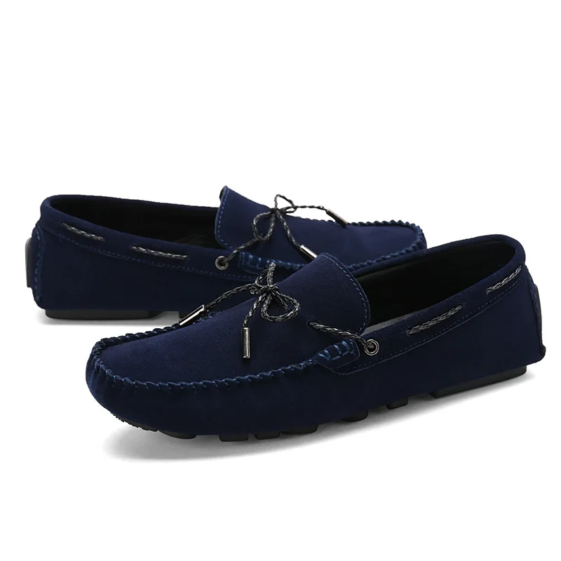 

summer and Autumn New Soybean shoes men's leather Korean British Nubuck casual shoes men's shoes BOW FLAT soled shoes