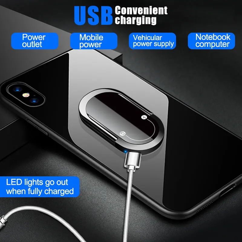 2 в 1 кольцо зарядка через USB Зажигалка творческий мобильный телефон держатель с