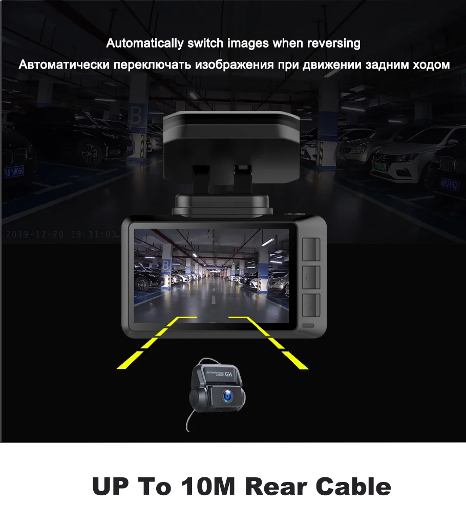Conkim 4K Автомобильный видеорегистратор DVR 2160P Smart Mini IPS Wifi GPS фото жеста 24 часовой