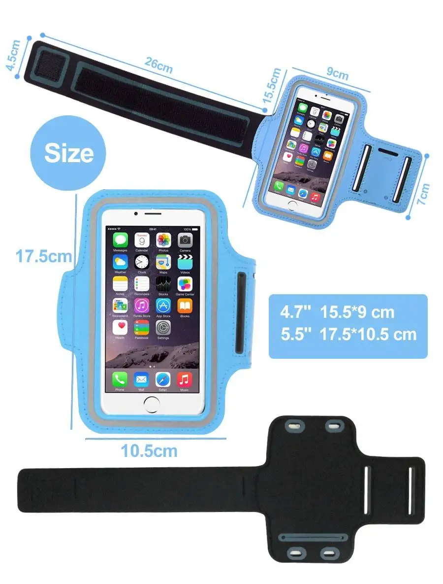 

Sports Outdoor Adjustable Mobile Phone Arm Band Armband Bag Universal for 4-6 Inch Mobile Phone
