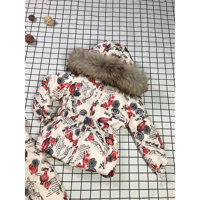 Children'S Winter Suits Winter Clothes Girl Winter Overalls For Girls Fashion Flower Down Jacket Children'S Winter Jacket 6M-8T