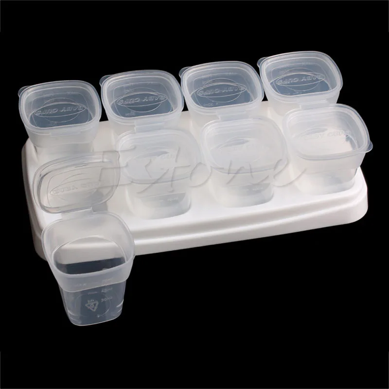 

Baby Food Containers By Little Sprout: Reusable Stackable Storage Cups with Tray H055