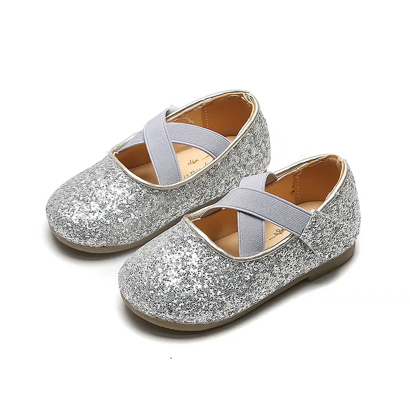 

Glitter Children's Shoes Kids Flats Fashion Baby Girls Footwear Dancing Runway Show Princess Melissa Shining Hook & Loop