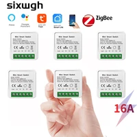 sixwgh zigbee switch alexa timing smart switch tuya smart life app voice control smart home automation relay module light switch