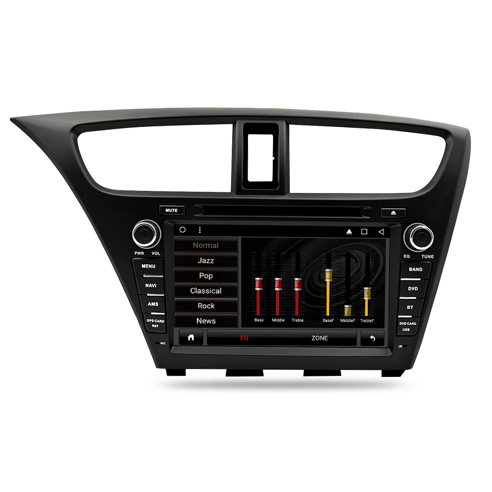 Автомагнитола с DVD плеером Android 9 0 для Honda Civic Hatchback 2013 + RDS GPS Glonass навигация аудио