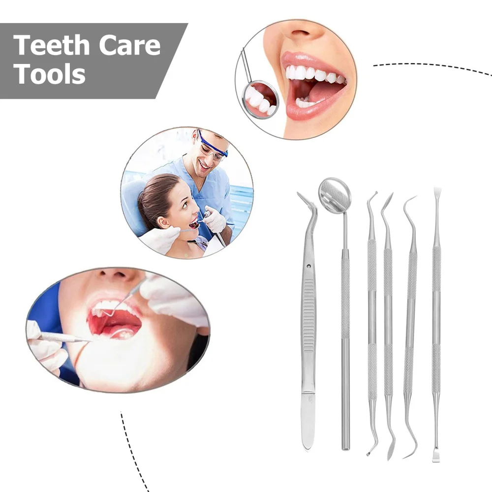 

6pcs Professional Dental Tool Kit Teeth Cleaning Tools Set with Storage Box