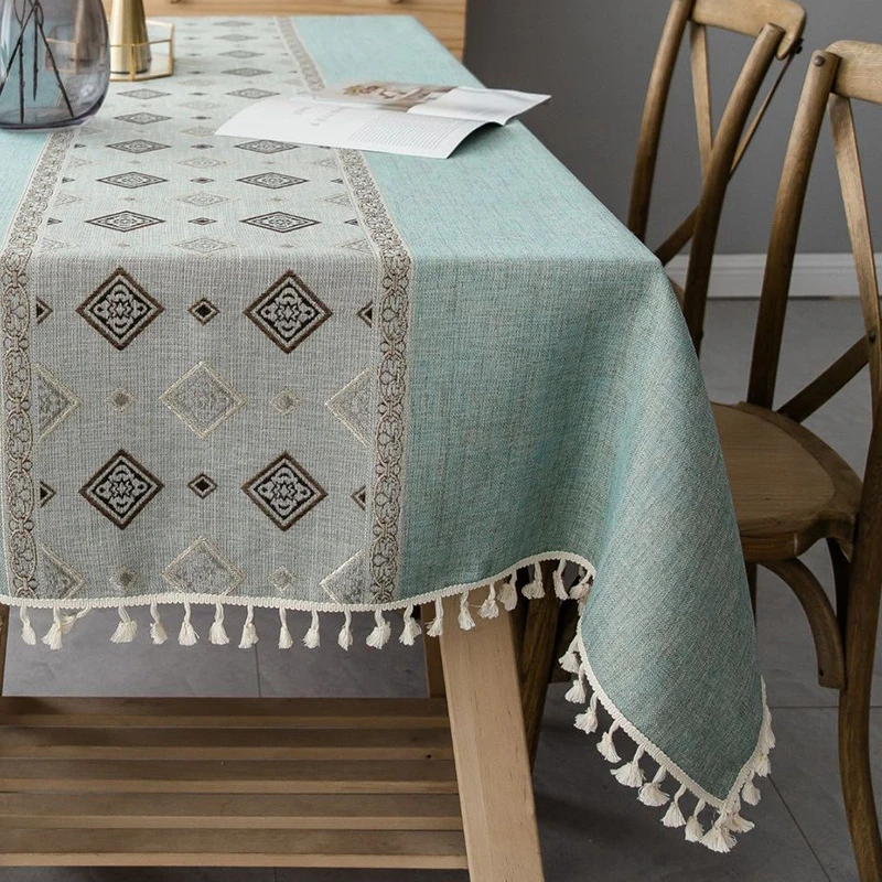 

Nordic Rectangle Tablecloth Printed Cotton Linen Wedding Decoration Round Tablecloth Cover Cloth Festival Coffee Table Cloth