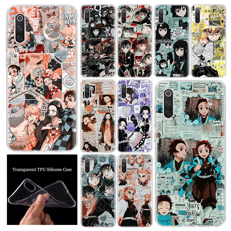 hot demon slayer kimetsu no yaiba phone case cover for xiaomi note 10 mi 11 10 9 8 cc9 5x 6x x3 nfc f1 f2 pro lite a1 a2 a3 so free global shipping