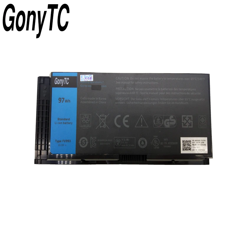Оригинальный аккумулятор Korea Cell FV993 для DELL Precision M6600 M6700 M6800 M4800 M4600 M4700 FJJ4W PG6RC R7PND OTN1K5