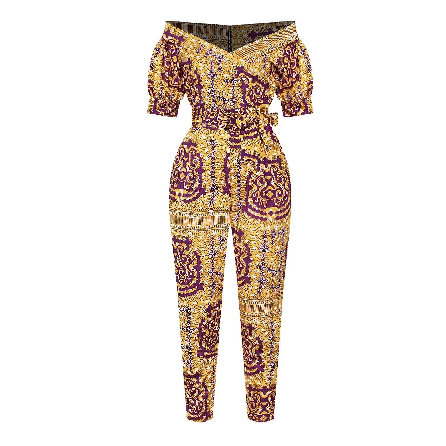 

African clothes for Women 2020 Fashion jumpsuit dashiki Print Shoulder Off Jumpsuit african clothing