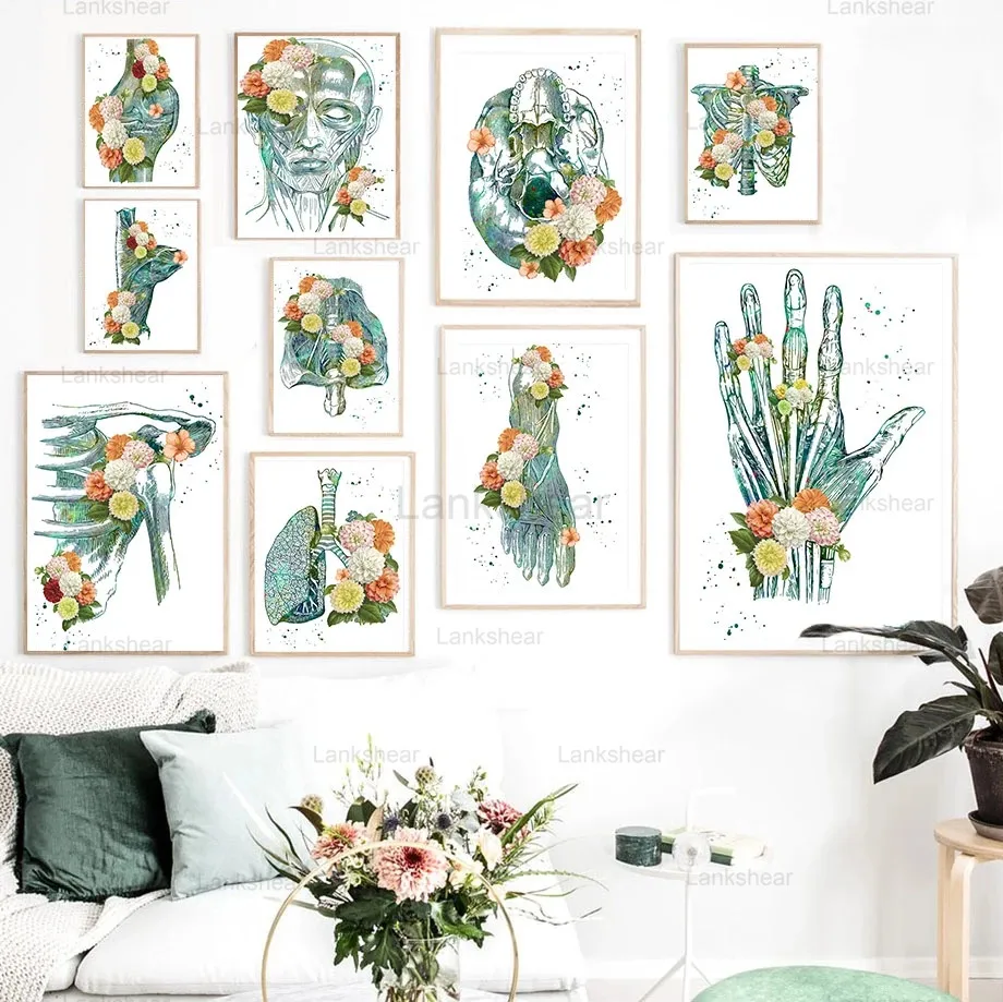 

Green Hands and Feet Human Organs Anatomy Nordic Mural Art Doctor Room Decoration Art Decor Painting Posters Canvas Painting 735