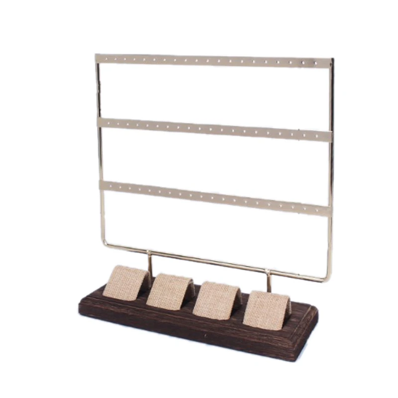 

Earring Holder 3-Tier Ear Stud Holder Display Rack Luxury Jewelry Stand Display Holder Hanger Rack Tower with Wood