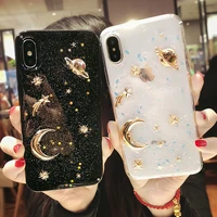 luxury planet moon star glitter bling soft tpu gel clear phone case for iphone 13 mini 11 12 pro max7 8 plus xr x xs back cover