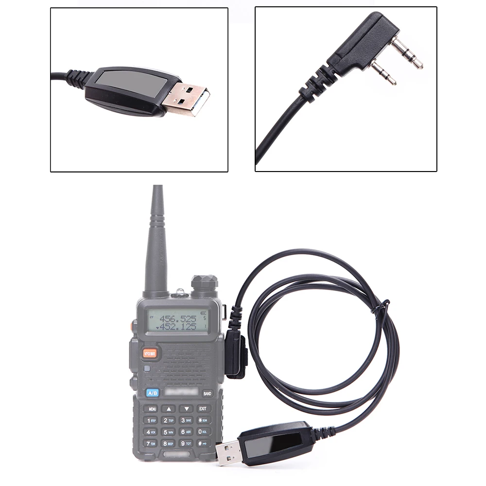 2 разъема USB Кабель для программирования провод Baofeng UV 5R 82 RETEVIS H777 RT22 RT15 RT81 Win XP/7/8