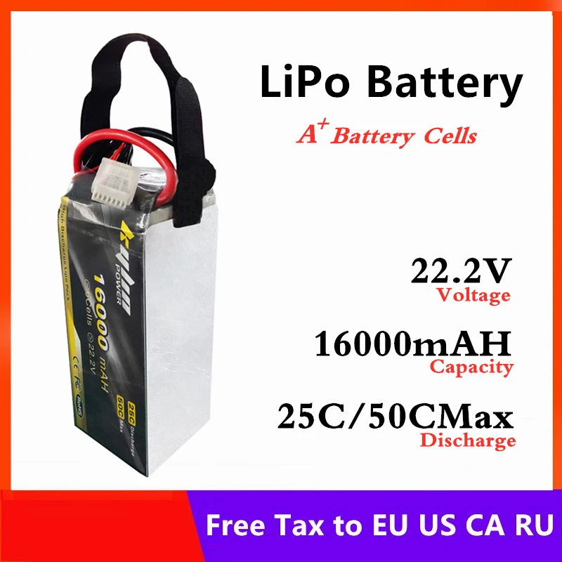Зарядное устройство Lipo Батарея 6S 22 2 V 16000 мА/ч 25C/50C Max большой емкости RC дроны