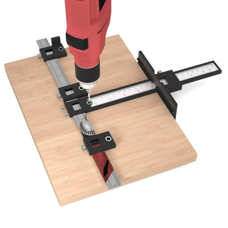 

SHGO HOT-Punch Locator Drill Guide, Cabinet Hardware Jig/Cabinet Handle Jig,Cabinet Hole Drilling Template for Handle, Pull,Knob