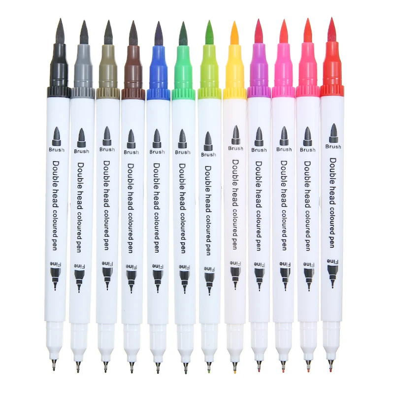 12 шт./компл. акварельный маркер для рисования нетоксичные кисть Набор 0 4 мм