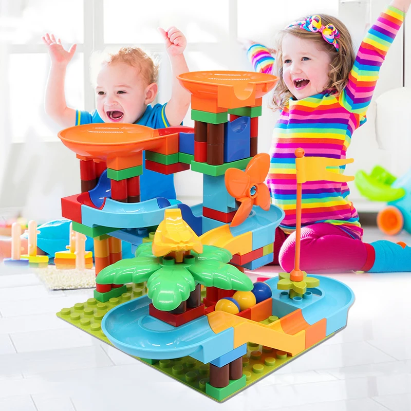 Мраморная гоночная трасса большая воронка горка строительные блоки сделай сам