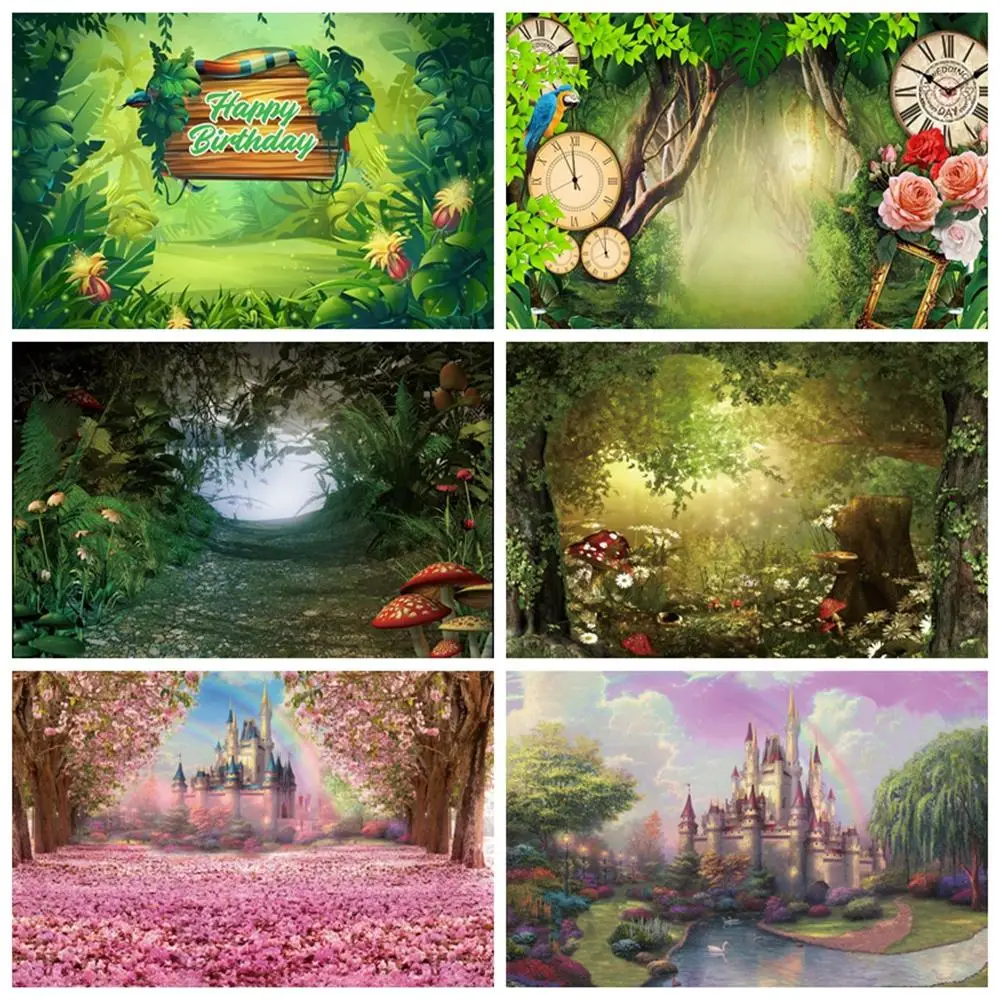 Фон для студийной фотосъемки с изображением весенних цветов джунглей леса