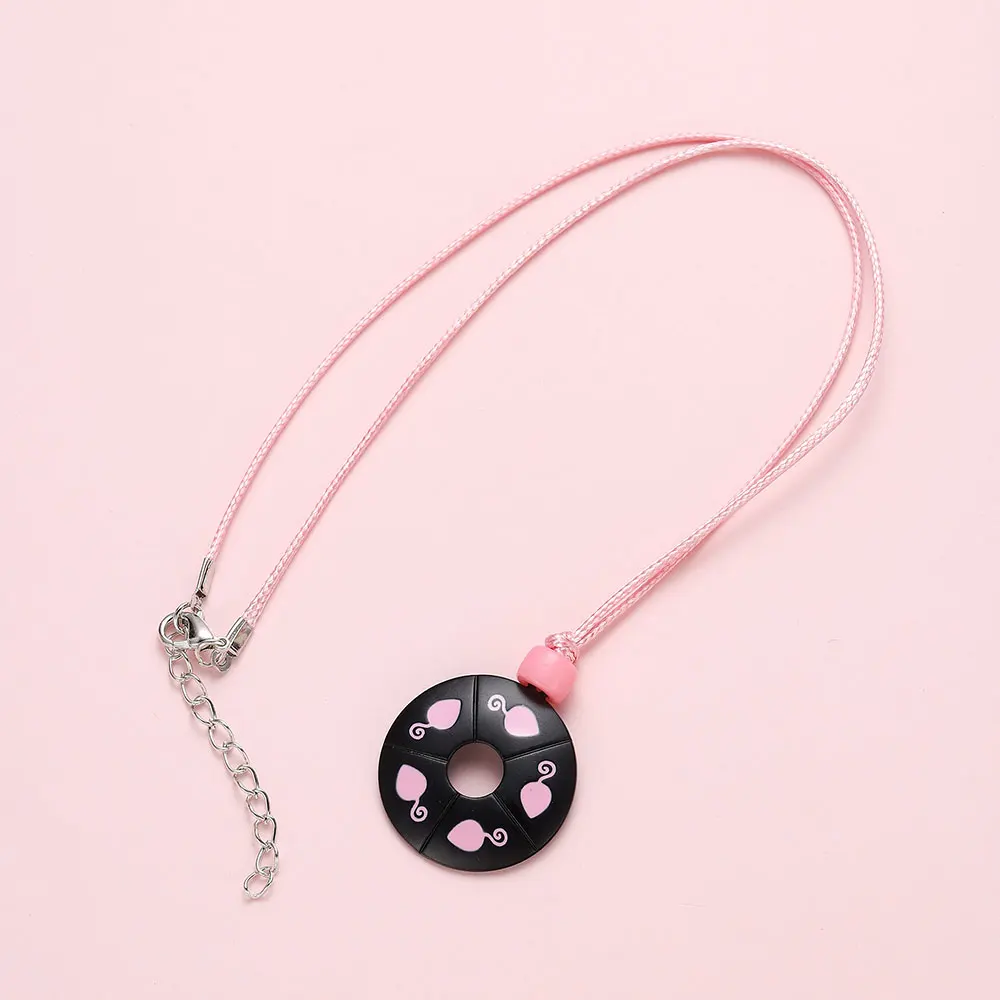 Аниме божья коровка розовый ожерелье с круглой подвеской изысканный