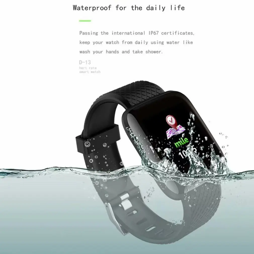 D13 Smart Bracelet Fitness Tracker Heart Rate Monitor Smart Band IP67 Waterproof Sports For Android Iphone