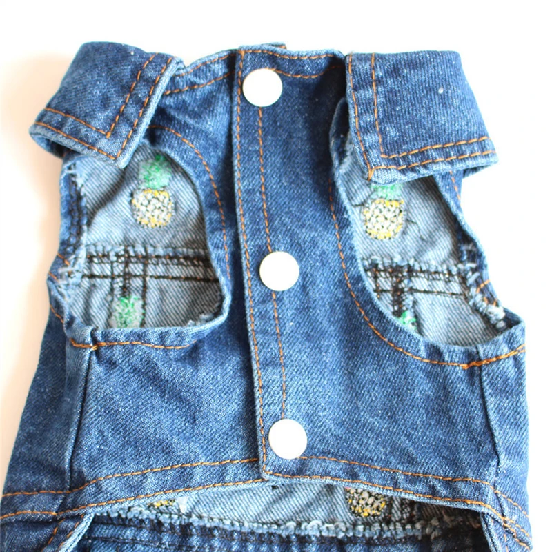Зимний жилет для домашних питомцев ананас джинсовая футболка маленьких собак