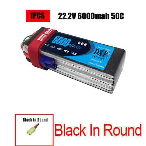 Аккумулятор DXF 7,4 V 22,2 V 6S 2S 5200mah 6000mAh 50C Burst 100C для радиоуправляемого автомобиля квадрокоптера вертолета самолета - Цвет: 1PCS6000SOFTBLACK