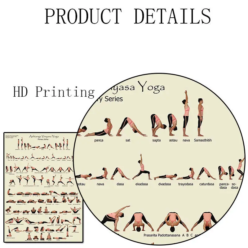 Домашние упражнения тренажерный зал Йога Ashtanga схема Постер здоровья настенное